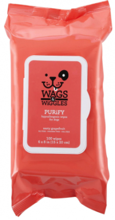 Wags & Wiggles Pañitos Purify Pomelo Hipoalergénicos - 100 Unidades Para perro